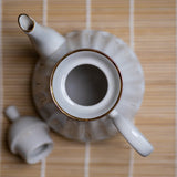 WHITE AND GOLD RUSSIAN TEAPOT