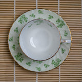 SHAMROCK AND CLOVER TEA CUP AND SAUCER